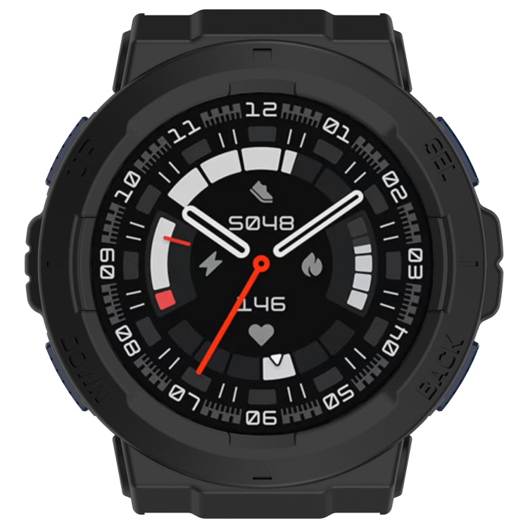 For Amazfit Active Edge A2212 Armored Hollow Half Pack TPU Watch Protective Case(Black) - Watch Cases by buy2fix | Online Shopping UK | buy2fix