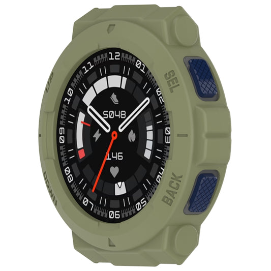 For Amazfit Active Edge A2212 Armored Hollow Half Pack TPU Watch Protective Case(Green) - Watch Cases by buy2fix | Online Shopping UK | buy2fix