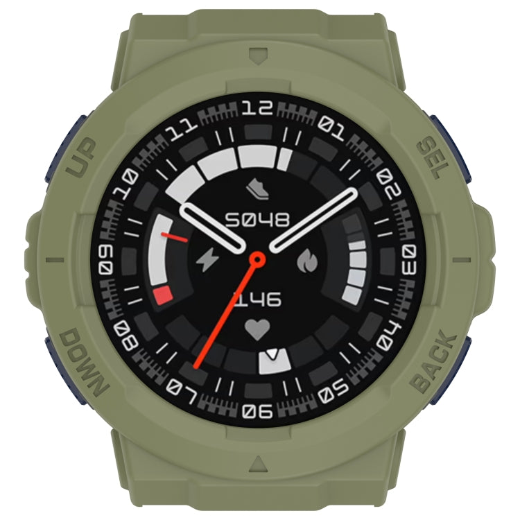 For Amazfit Active Edge A2212 Armored Hollow Half Pack TPU Watch Protective Case(Green) - Watch Cases by buy2fix | Online Shopping UK | buy2fix