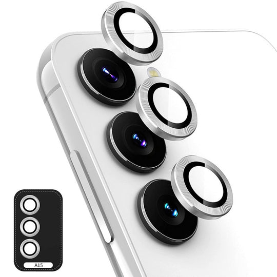 For Samsung Galaxy A15 4G / 5G ENKAY Hat-Prince 9H Rear Camera Lens Aluminium Alloy Tempered Glass Film(Silver)