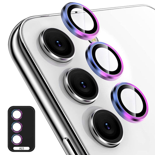 For Samsung Galaxy A15 4G / 5G ENKAY Hat-Prince 9H Rear Camera Lens Aluminium Alloy Tempered Glass Film(Colorful)