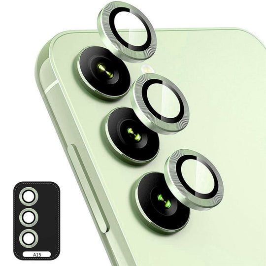 For Samsung Galaxy A15 4G / 5G ENKAY Hat-Prince 9H Rear Camera Lens Aluminium Alloy Tempered Glass Film(Lemon Green)