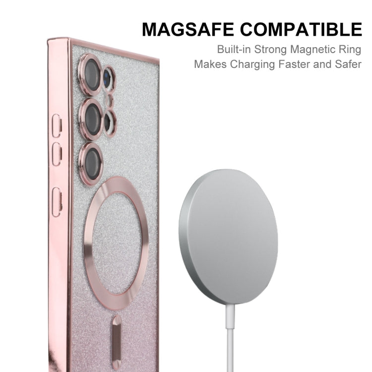 For Samsung Galaxy S25 Ultra 5G ENKAY Hat-Prince Magnetic Glitter Plated TPU Phone Case with Lens Film(Pink) - Galaxy S25 Ultra 5G Cases by ENKAY | Online Shopping UK | buy2fix