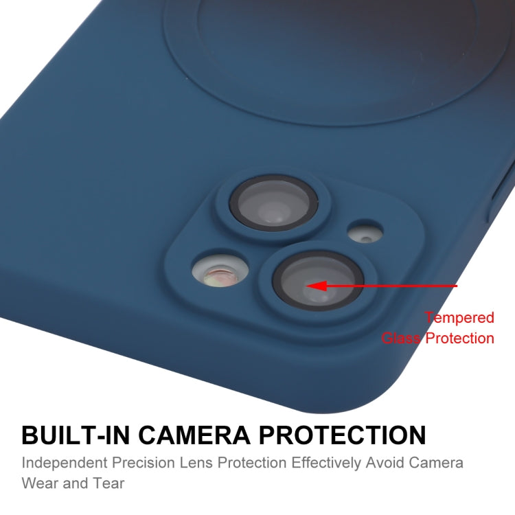 For iPhone 14 ENKAY Hat-Prince MagSafe Rainbow Gradient Silicone Phone Case with Lens Film(Purple Blue) by ENKAY