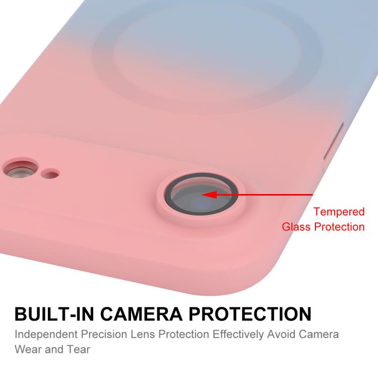 For iPhone Air ENKAY Hat-Prince MagSafe Rainbow Gradient Silicone Phone Case with Lens Film(Pink Blue) - iPhone Air Cases by ENKAY | Online Shopping UK | buy2fix
