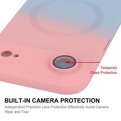 For iPhone Air ENKAY Hat-Prince MagSafe Rainbow Gradient Silicone Phone Case with Lens Film(Pink Blue) - iPhone Air Cases by ENKAY | Online Shopping UK | buy2fix