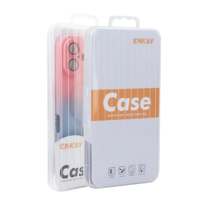 For iPhone 15 Pro ENKAY Hat-Prince MagSafe Rainbow Gradient Silicone Phone Case with Lens Film(Dark Blue) - iPhone 15 Pro Cases by ENKAY | Online Shopping UK | buy2fix