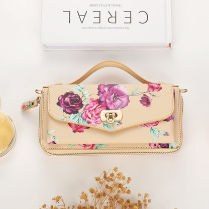 For Samsung Galaxy S22 5G Flower Multi-functional Crossbody Zipper Wallet Leather Phone Case(Yellow) - Galaxy S22 5G Cases by buy2fix | Online Shopping UK | buy2fix