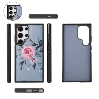 For Samsung Galaxy S24 5G Flower Multi-functional Crossbody Zipper Wallet Leather Phone Case(Blue) - Galaxy S24 5G Cases by buy2fix | Online Shopping UK | buy2fix