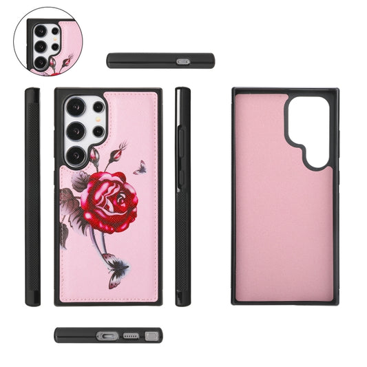 For Samsung Galaxy S24 Ultra 5G Flower Multi-functional Crossbody Zipper Wallet Leather Phone Case(Pink) - Galaxy S24 Ultra 5G Cases by buy2fix | Online Shopping UK | buy2fix