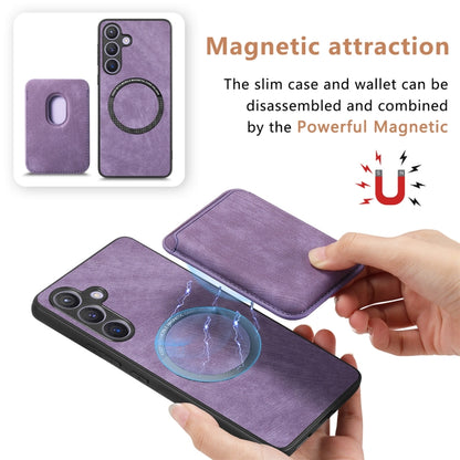 For Samsung Galaxy S24 5G Retro Leather Card Bag Magnetic Phone Case(Purple) - Galaxy S24 5G Cases by buy2fix | Online Shopping UK | buy2fix