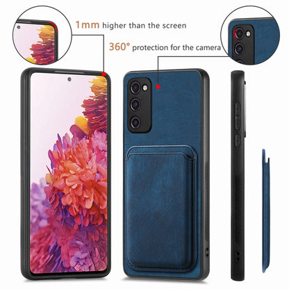 For Samsung Galaxy S20 FE Retro Leather Card Bag Magnetic Phone Case(Blue) by buy2fix