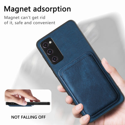 For Samsung Galaxy S20 FE Retro Leather Card Bag Magnetic Phone Case(Blue) by buy2fix