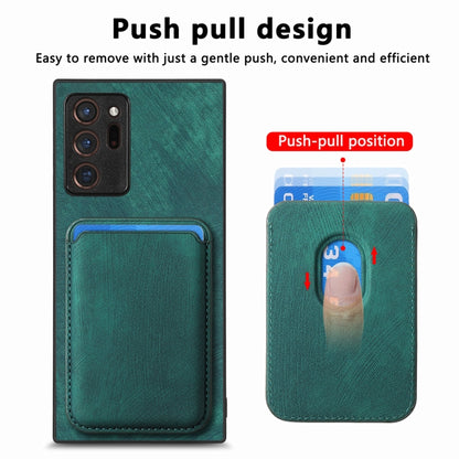For Samsung Galaxy Note20 Ultra Retro Leather Card Bag Magnetic Phone Case(Green) by buy2fix