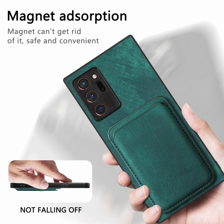 For Samsung Galaxy Note20 Ultra Retro Leather Card Bag Magnetic Phone Case(Green) by buy2fix