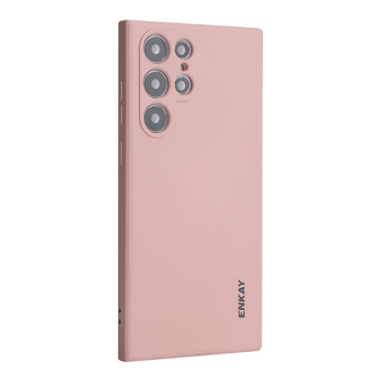 For Samsung Galaxy S24 Ultra 5G ENKAY Liquid Silicone Soft Shockproof Phone Case(Pink)