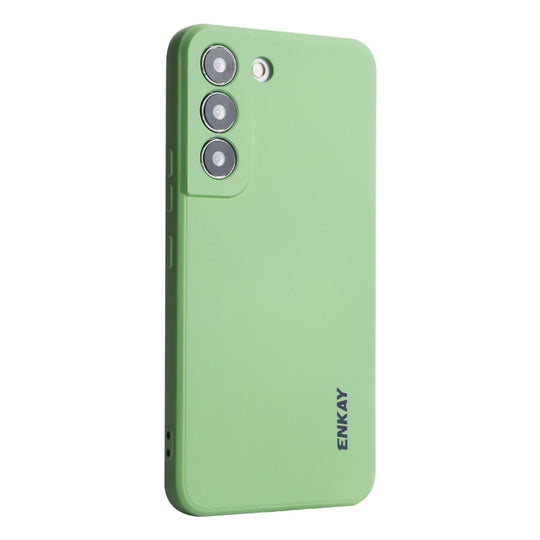 For Samsung Galaxy S24+ 5G ENKAY Liquid Silicone Soft Shockproof Phone Case(Light Green)