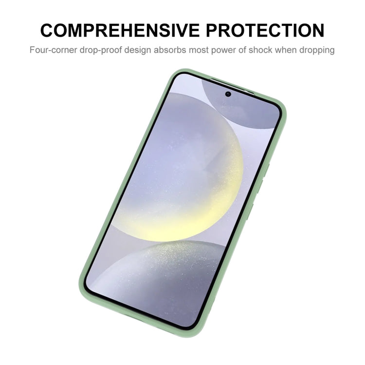 For Samsung Galaxy S25+ 5G ENKAY Liquid Silicone Soft Shockproof Phone Case(Light Green) - Galaxy S25+ 5G Cases by ENKAY | Online Shopping UK | buy2fix