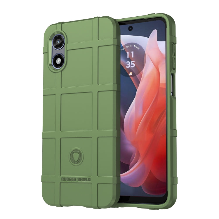 For Motorola Moto G Play 2024 Full Coverage Shockproof TPU Phone Case(Army Green) by buy2fix