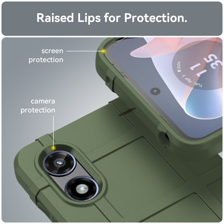 For Motorola Moto G Play 2024 Full Coverage Shockproof TPU Phone Case(Army Green) by buy2fix