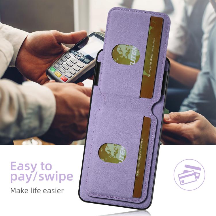 For Google Pixel 10 Pro XL Suteni H02 Litchi Leather Card Wallet Stand Back Phone Case(Purple) - Google Cases by Suteni | Online Shopping UK | buy2fix