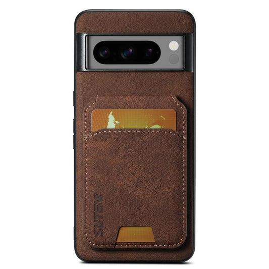 For Google Pixel 10 Pro Suteni H02 Litchi Leather Card Wallet Stand Back Phone Case(Brown) - Google Cases by Suteni | Online Shopping UK | buy2fix