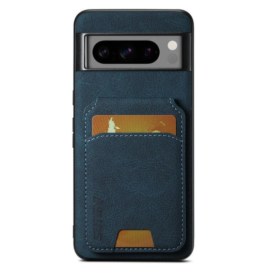 For Google Pixel 10 Pro Suteni H02 Litchi Leather Card Wallet Stand Back Phone Case(Blue) - Google Cases by Suteni | Online Shopping UK | buy2fix