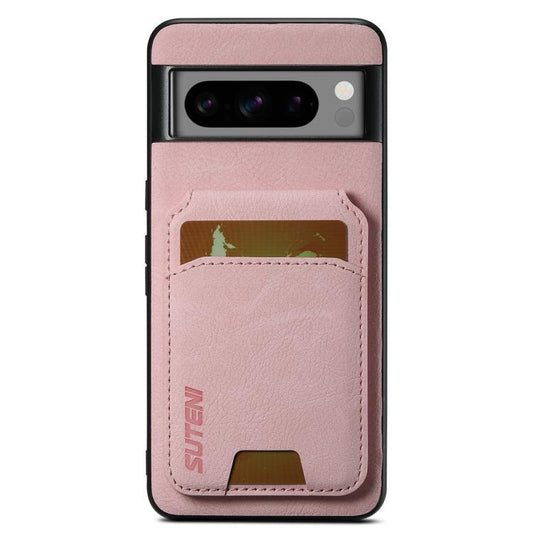For Google Pixel 10 Pro Suteni H02 Litchi Leather Card Wallet Stand Back Phone Case(Pink) - Google Cases by Suteni | Online Shopping UK | buy2fix