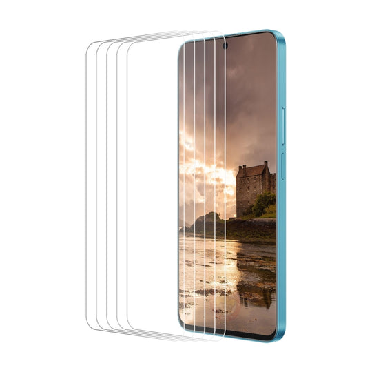 For vivo iQOO 12 5pcs ENKAY 9H Big Arc Edge High Aluminum-silicon Tempered Glass Film