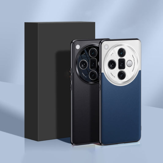 For OPPO Find X7 Plain-leather All-inclusive Shockproof Phone Case(Black) - OPPO Cases by buy2fix | Online Shopping UK | buy2fix