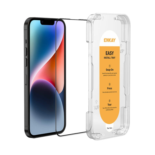 For iPhone 14 Plus ENKAY Easy Install High Alumina Silicon Full Glass Film - iPhone 14 Plus Tempered Glass by ENKAY | Online Shopping UK | buy2fix
