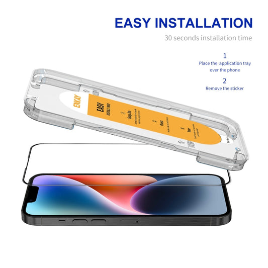 For iPhone 14 Plus ENKAY Easy Install High Alumina Silicon Full Glass Film - iPhone 14 Plus Tempered Glass by ENKAY | Online Shopping UK | buy2fix