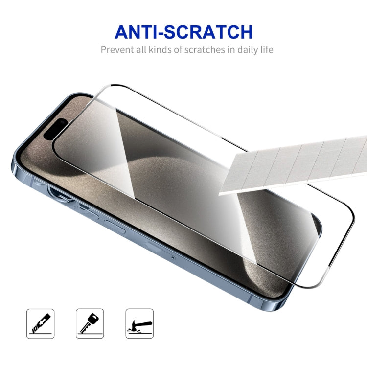 For iPhone 15 Pro ENKAY Easy Install High Alumina Silicon Full Glass Film - iPhone 15 Pro Tempered Glass by ENKAY | Online Shopping UK | buy2fix