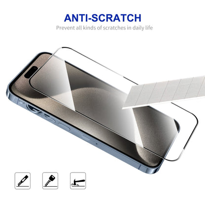 For iPhone 15 Pro ENKAY Easy Install High Alumina Silicon Full Glass Film - iPhone 15 Pro Tempered Glass by ENKAY | Online Shopping UK | buy2fix