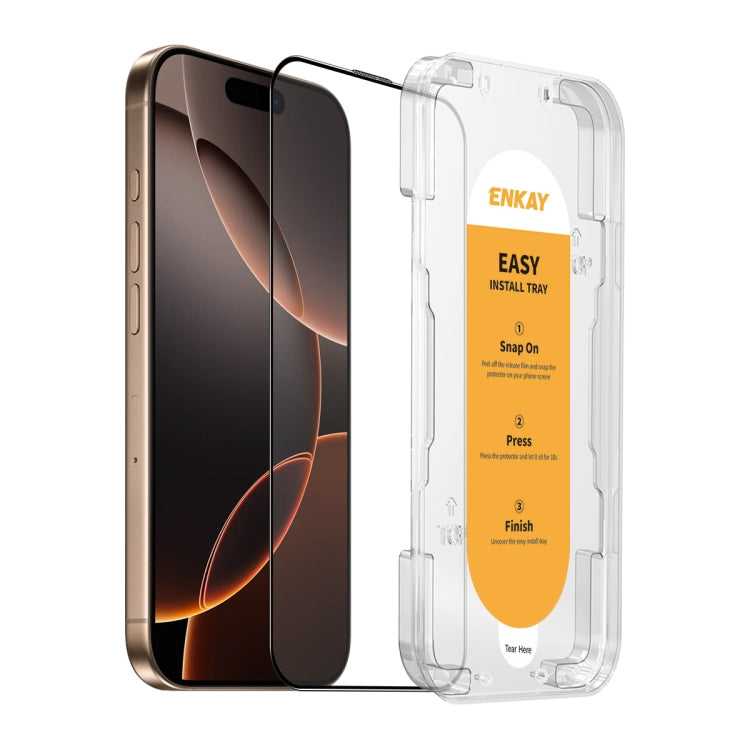 For iPhone 16 Pro ENKAY Easy Install High Alumina Silicon Full Glass Film by ENKAY