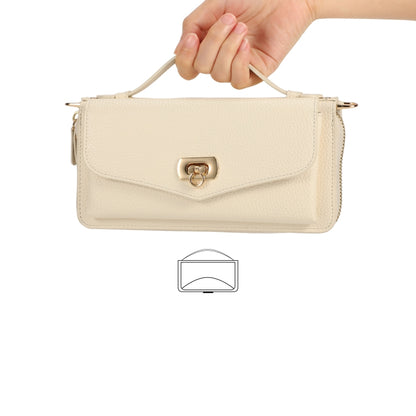 For Samsung Galaxy S22+ 5G Crossbody Multi-functional Zipper Wallet Litchi Leather Phone Case(Beige) - Galaxy S22 5G Cases by buy2fix | Online Shopping UK | buy2fix