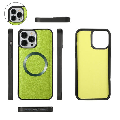 For iPhone 13 Pro Max MagSafe Crossbody Multi-functional Zipper Wallet Litchi Leather Phone Case(Green) - More iPhone Cases by buy2fix | Online Shopping UK | buy2fix