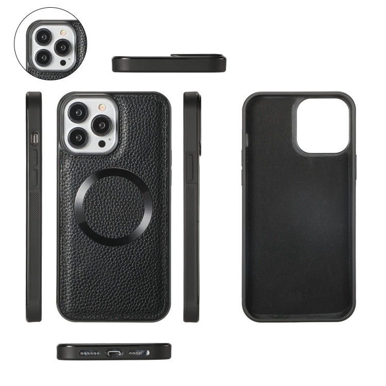 For iPhone 13 MagSafe Crossbody Multi-functional Zipper Wallet Litchi Leather Phone Case(Black) - iPhone 13 Cases by buy2fix | Online Shopping UK | buy2fix