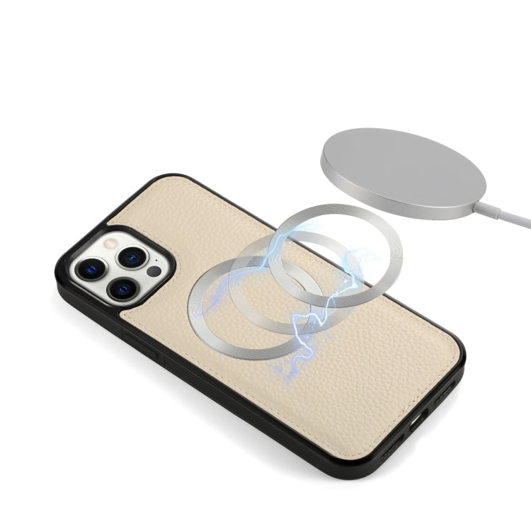 For iPhone 12 Pro MagSafe Crossbody Multi-functional Zipper Wallet Litchi Leather Phone Case(White) - iPhone 12 / 12 Pro Cases by buy2fix | Online Shopping UK | buy2fix