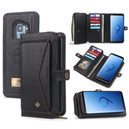 For Samsung Galaxy S9 Multi-functional Zipper Wallet Leather Phone Case(Black) - Galaxy Phone Cases by buy2fix | Online Shopping UK | buy2fix