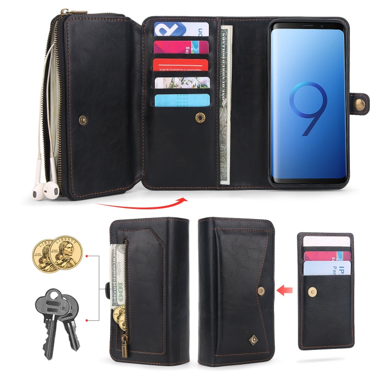 For Samsung Galaxy S9+ Multi-functional Zipper Wallet Leather Phone Case(Black) - Galaxy Phone Cases by buy2fix | Online Shopping UK | buy2fix