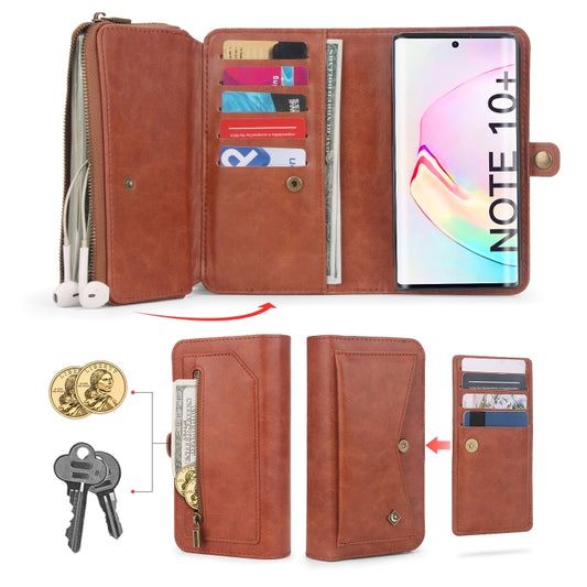 For Samsung Galaxy Note10+ Multi-functional Zipper Wallet Leather Phone Case(Orange) - Galaxy Phone Cases by buy2fix | Online Shopping UK | buy2fix