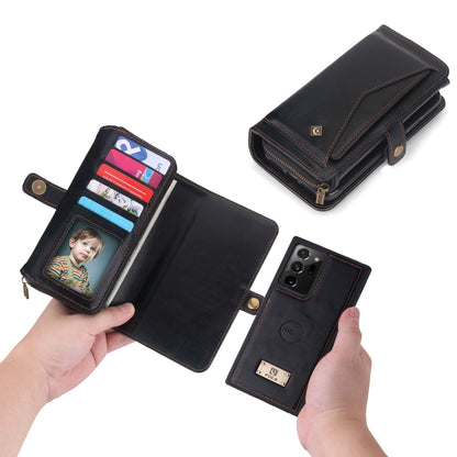 For Samsung Galaxy Note20 Ultra Multi-functional Zipper Wallet Leather Phone Case(Black) - Galaxy Phone Cases by buy2fix | Online Shopping UK | buy2fix
