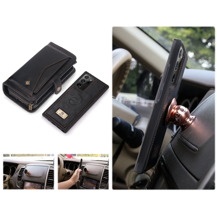 For Samsung Galaxy Note20 Ultra Multi-functional Zipper Wallet Leather Phone Case(Black) - Galaxy Phone Cases by buy2fix | Online Shopping UK | buy2fix