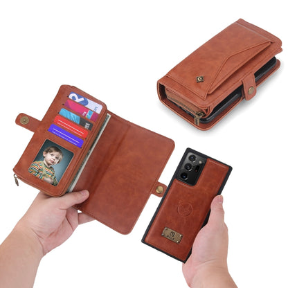 For Samsung Galaxy Note20 Ultra Multi-functional Zipper Wallet Leather Phone Case(Orange) - Galaxy Phone Cases by buy2fix | Online Shopping UK | buy2fix