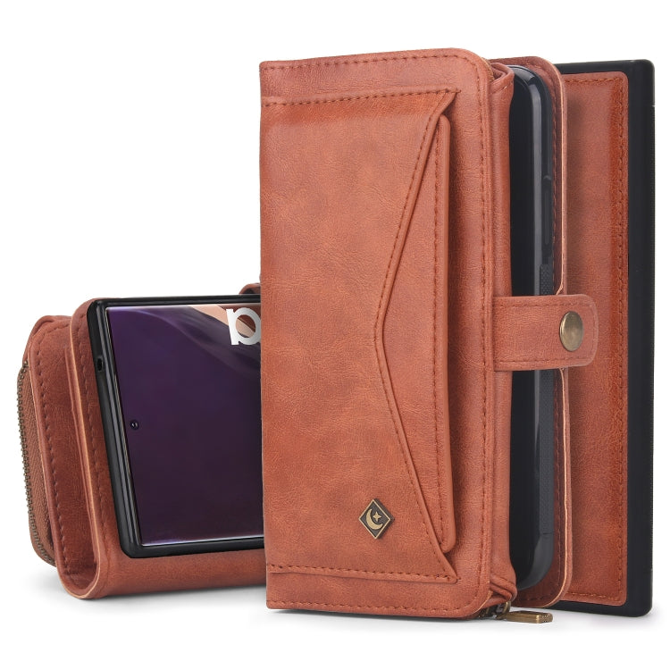 For Samsung Galaxy Note20 Ultra Multi-functional Zipper Wallet Leather Phone Case(Orange) - Galaxy Phone Cases by buy2fix | Online Shopping UK | buy2fix