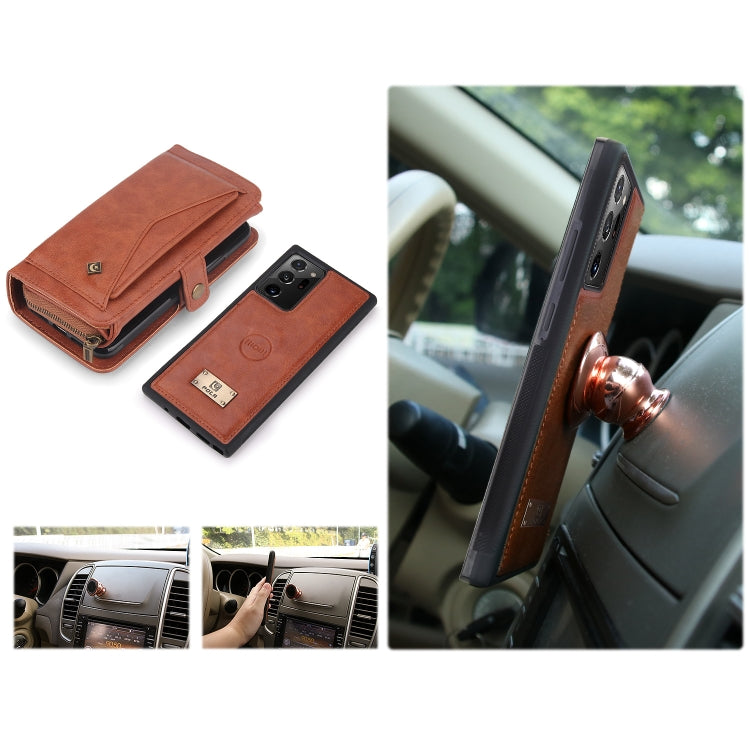 For Samsung Galaxy Note20 Ultra Multi-functional Zipper Wallet Leather Phone Case(Orange) - Galaxy Phone Cases by buy2fix | Online Shopping UK | buy2fix