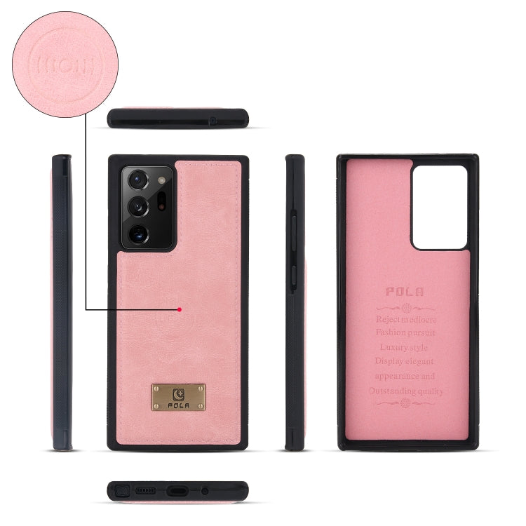 For Samsung Galaxy Note20 Ultra Multi-functional Zipper Wallet Leather Phone Case(Pink) - Galaxy Phone Cases by buy2fix | Online Shopping UK | buy2fix