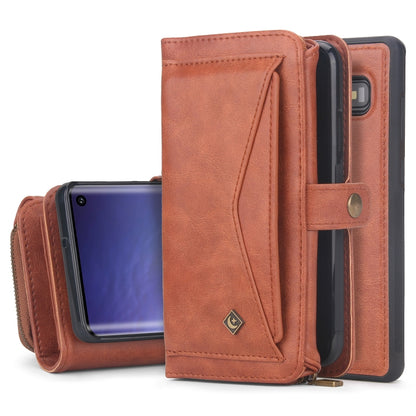 For Samsung Galaxy S10 Multi-functional Zipper Wallet Leather Phone Case(Orange) - Galaxy Phone Cases by buy2fix | Online Shopping UK | buy2fix