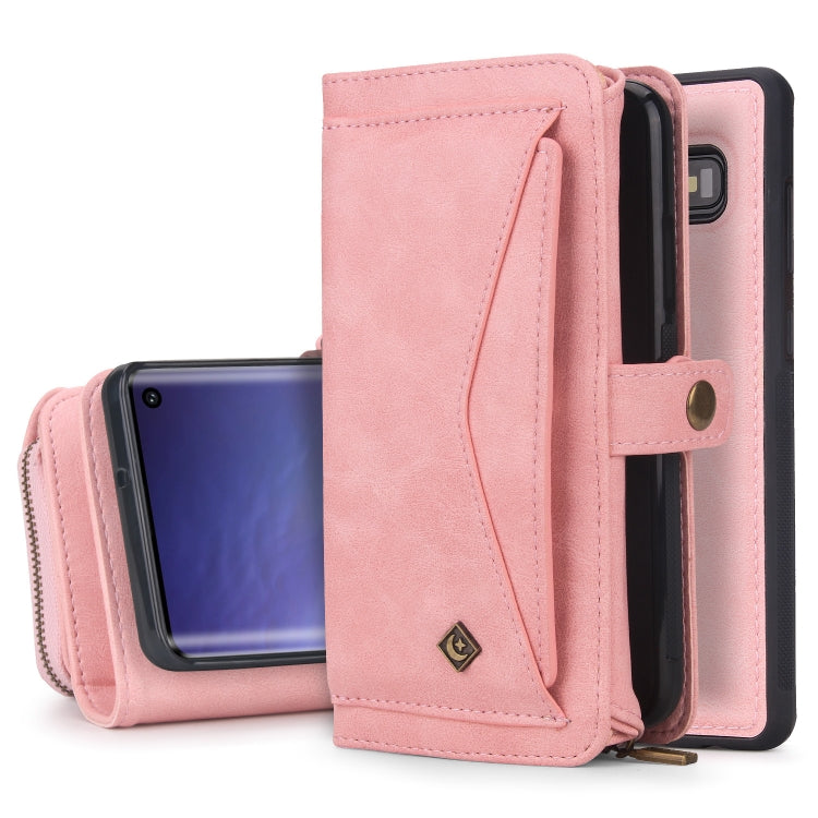For Samsung Galaxy S10 Multi-functional Zipper Wallet Leather Phone Case(Pink) - Galaxy Phone Cases by buy2fix | Online Shopping UK | buy2fix